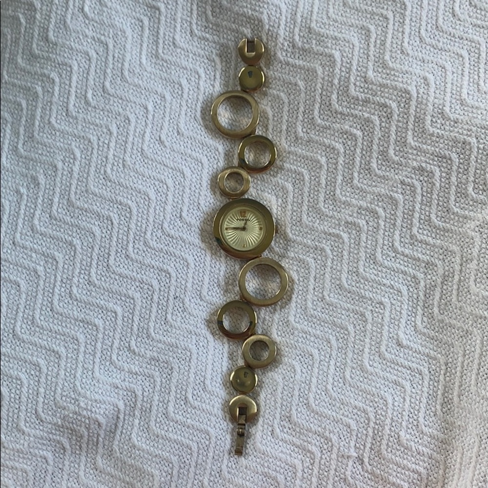 gold fossil watch